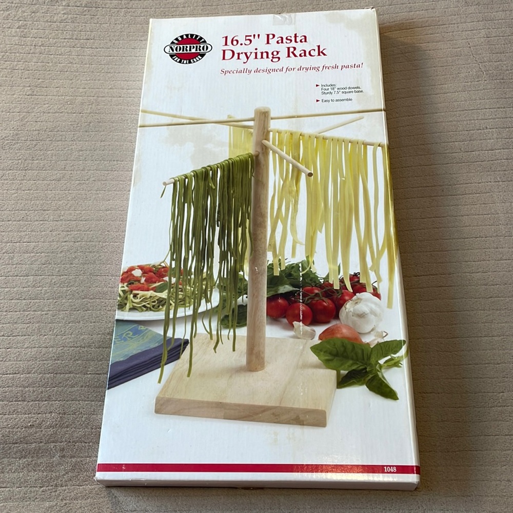 For lelizbode - NEW in box; never opened. Norpro pasta drying rack.